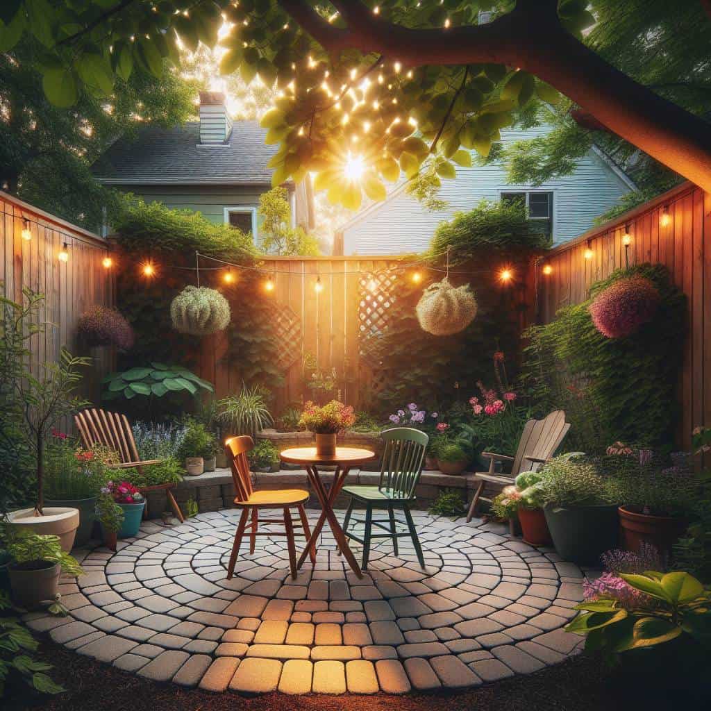 Cozy backyard patio on a budget.