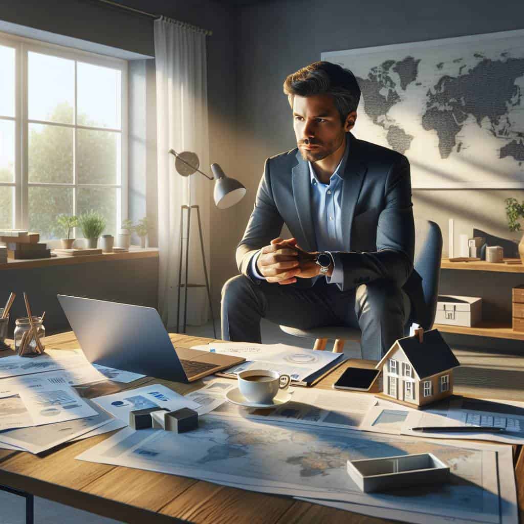 Long-distance real estate investing home office.